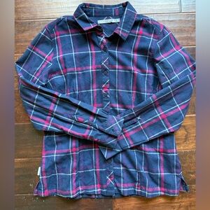 Icebreaker Laurel Wool Plaid Shirt - Blue and Red